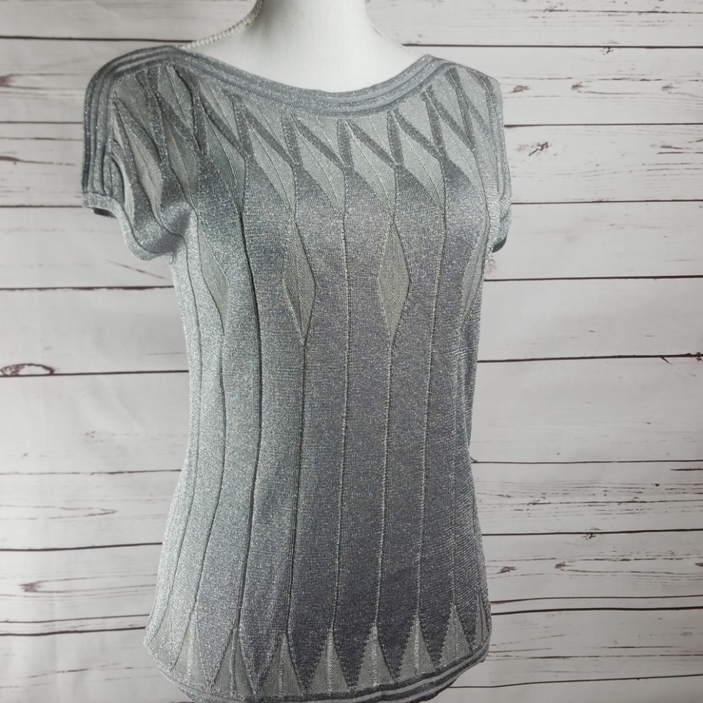Gray and Silver Jones New York Top Size S